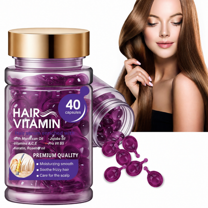 ✨Silky Smooth Hair Vitamin Capsules — 🧴Nourishing Leave-In Serum for Dry, Frizzy & Damaged Hair