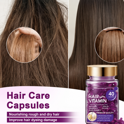 ✨Silky Smooth Hair Vitamin Capsules — 🧴Nourishing Leave-In Serum for Dry, Frizzy & Damaged Hair